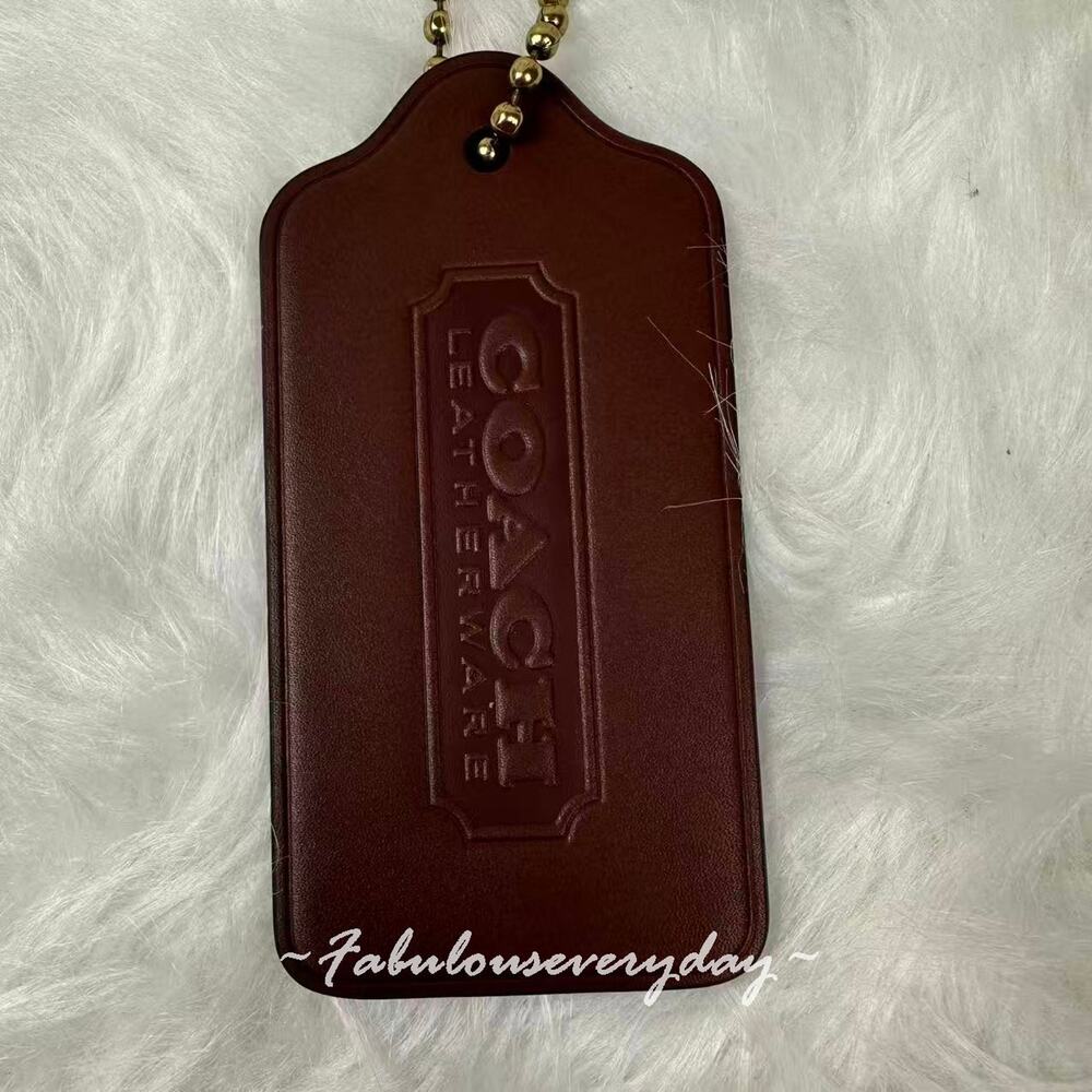 Coach X Hangtag Bag Charm In Leather/Maple CBR57 NWT - Picture 4 of 6
